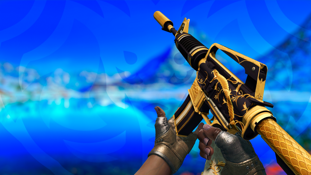 M4A1-S Espiral Dourada com Luva Bronzeada