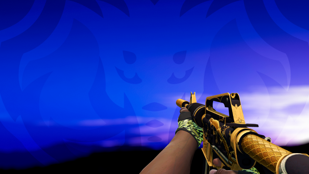 M4A1-S Espiral Dourada com Faixas Cuidado