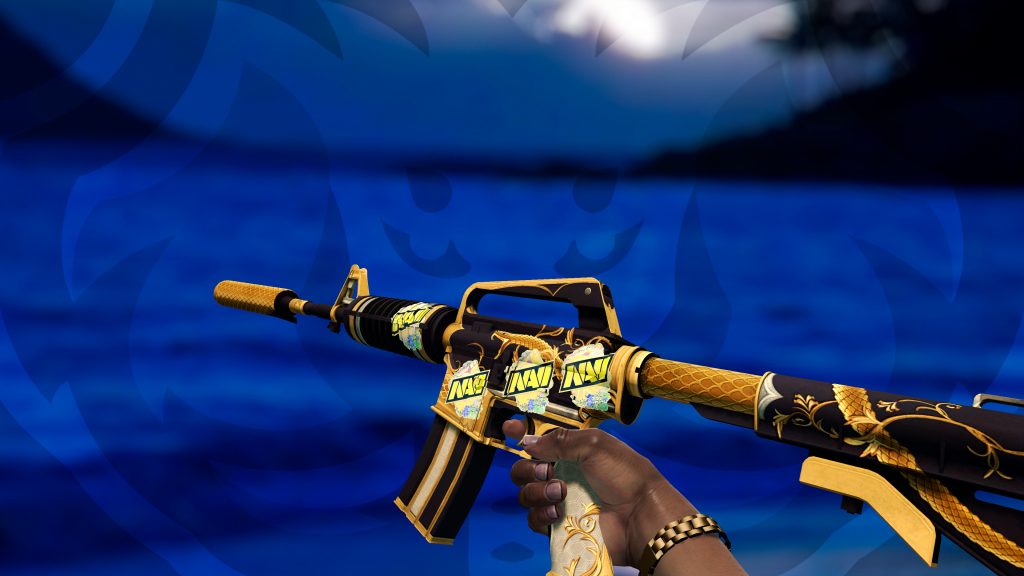 M4A1-S Espiral Dourada com adesivo NaVi