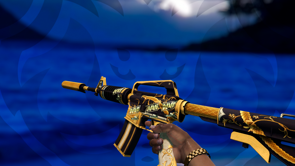 M4A1-S Espiral Dourada com adesivo NaVi