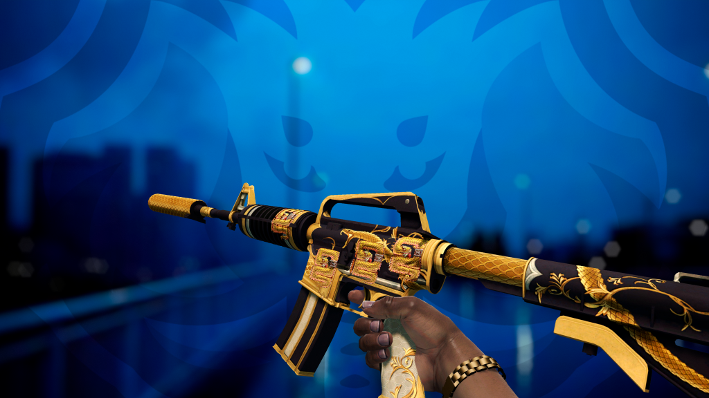 M4A1-S Espiral Dourada com adesivo Escamas Rochosas