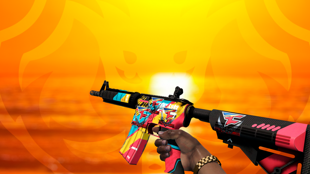 M4A4 Segurança Cibernética com adesivo FaZe