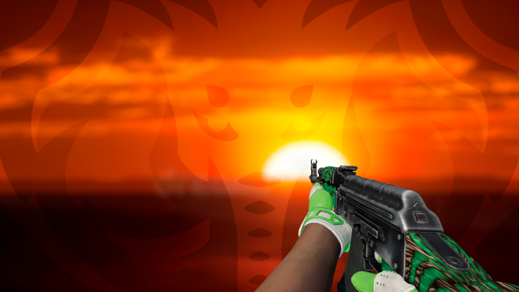 AK-47 Verde Laminado com Luva Labirinto Vivo