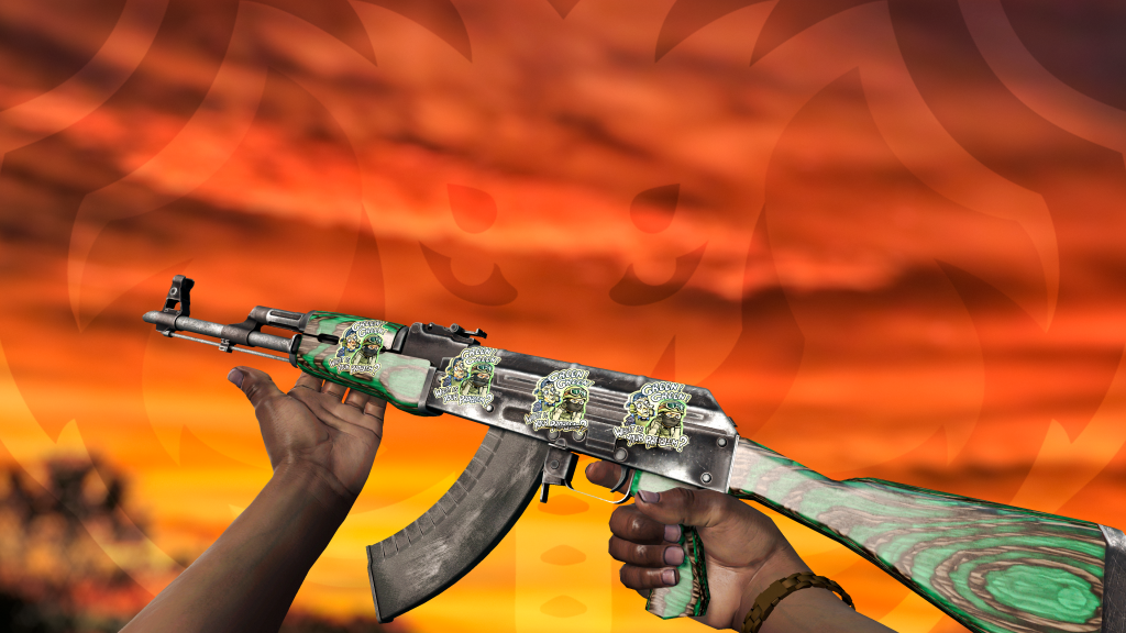 AK-47 Verde Laminado com adesivo Green Problem