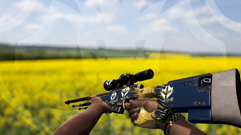 AWP Man-o’-war com adesivo Fallen Gold