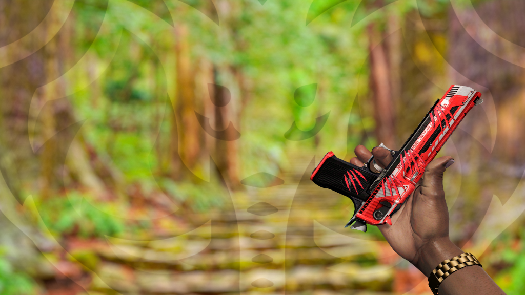 Desert Eagle Código Vermelho com adesivo Marcas de Guerra