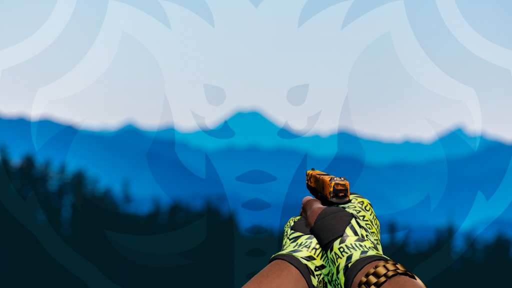 Glock-18 Reator com Faixas Cuidado