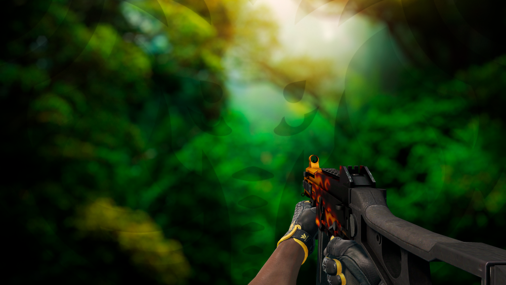 UMP-45 Chamas com Luva Ômega