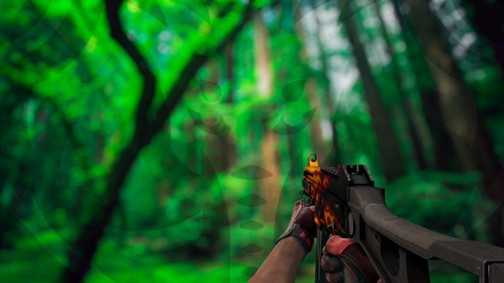 UMP-45 Chamas com Luva Shemagh Escarlate