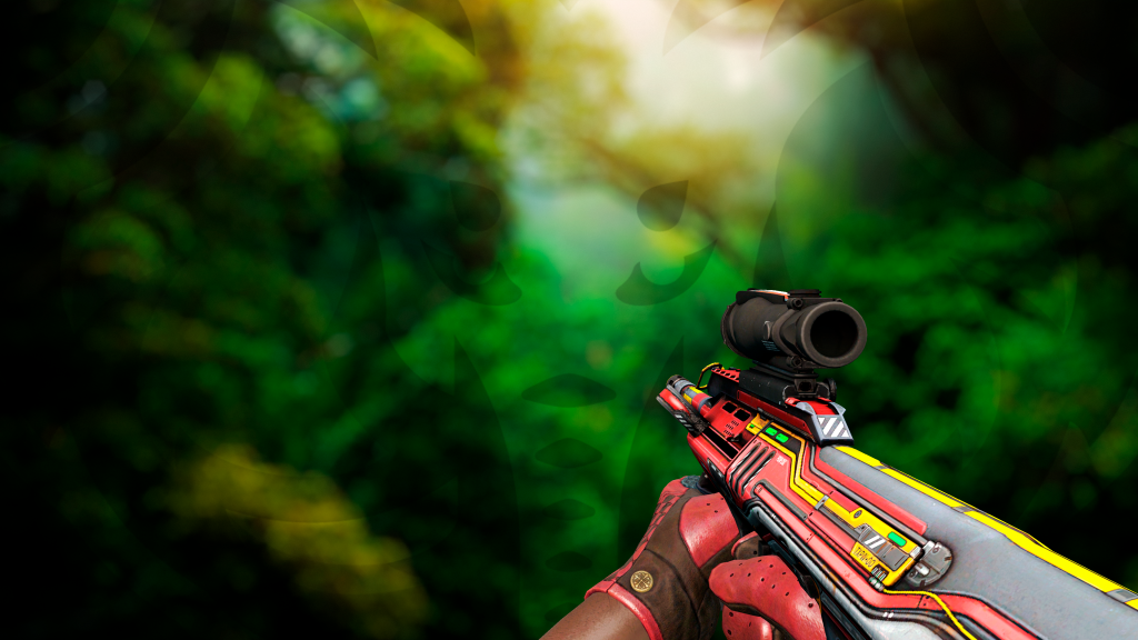 AUG Syd Mead com Luva Entrelaçamento Carmesim