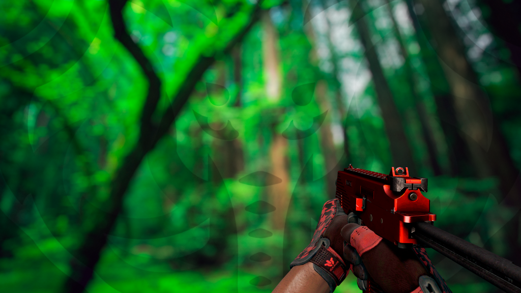 MP9 Arma Esportiva com Luva Shemagh Escarlate