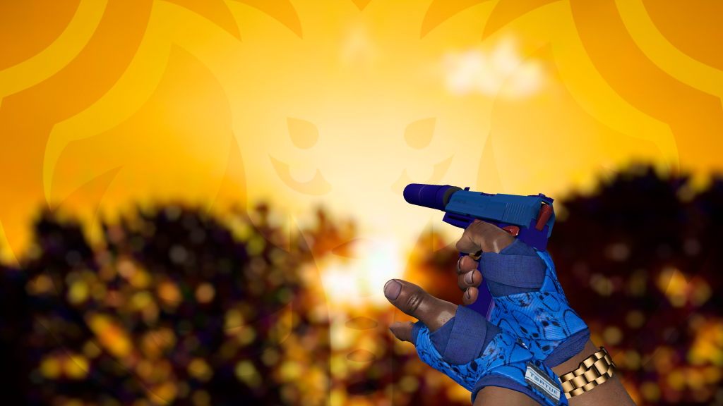 USP-S Azul Real com Faixas Caveiras Cobalto