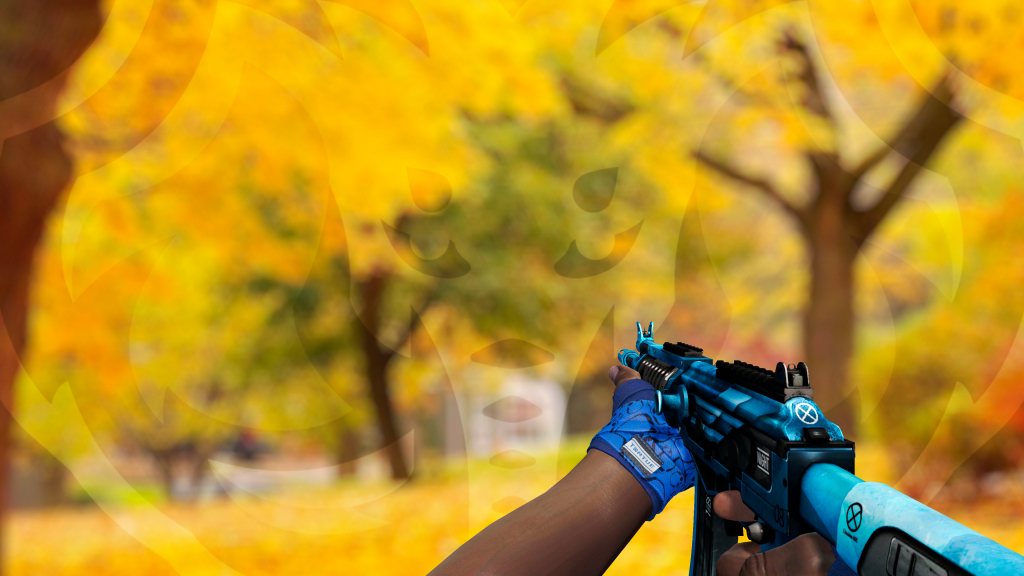 Galil AR Pedra Gelada com Faixas Caveiras de Cobalto