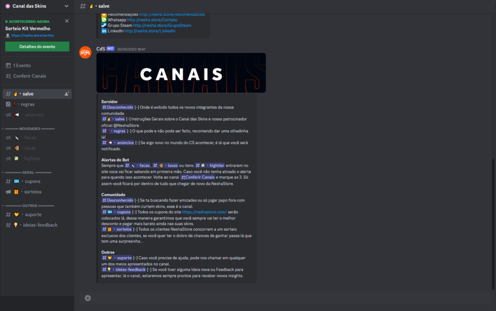 Discord Canal das Skins