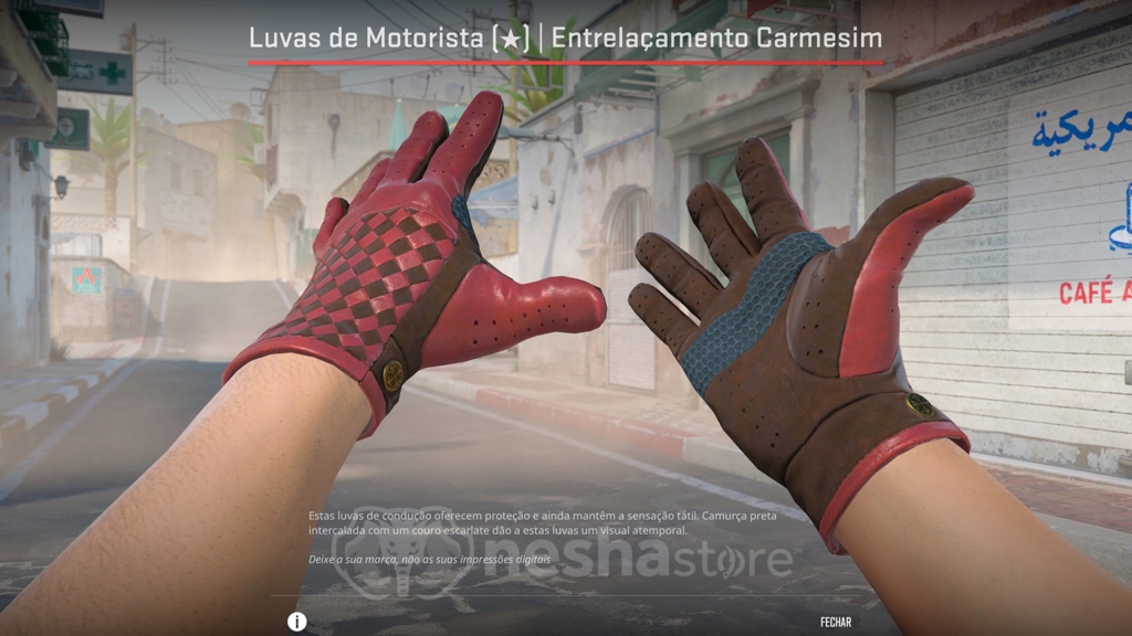 Luvas de Motorista | Entrelaçamento Carmesim