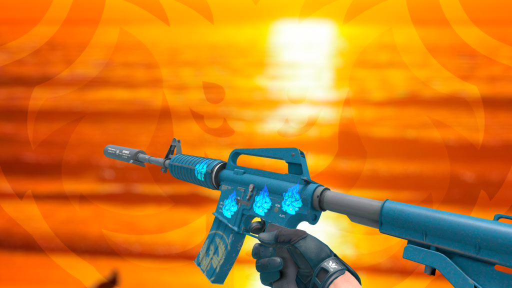 M4A1-S Guardião com adesivo liquid fire