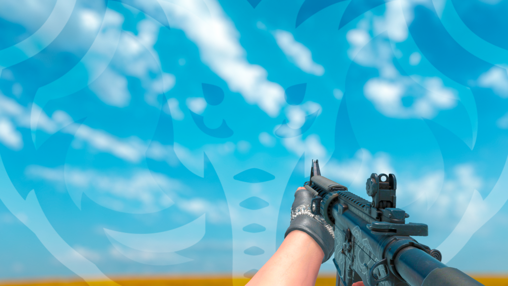 M4A4 Senhor do Rabisco com luva abocanhada