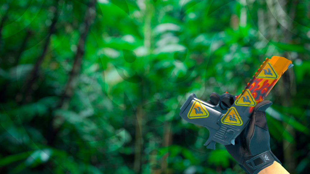 Desert Eagle Chamas Adesivo Inflamavel Foil