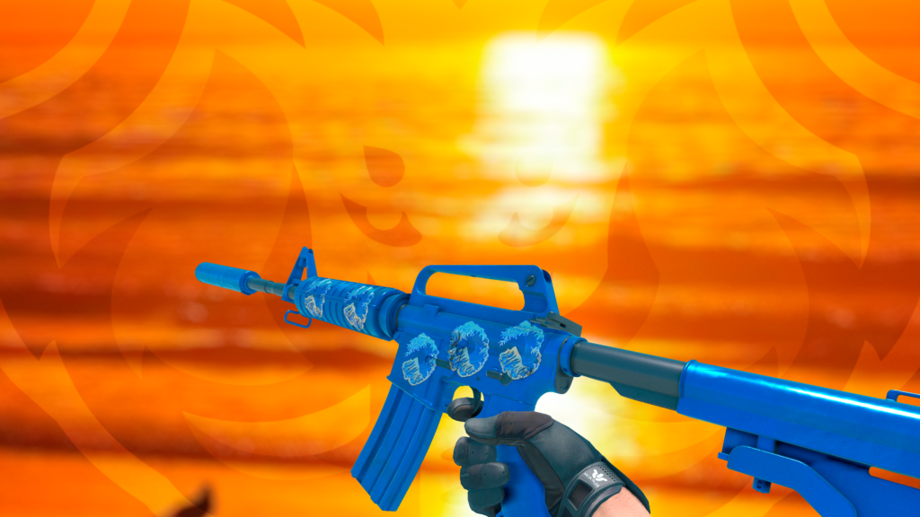 M4A1-S Fósforo Azul sticker grande onda foil