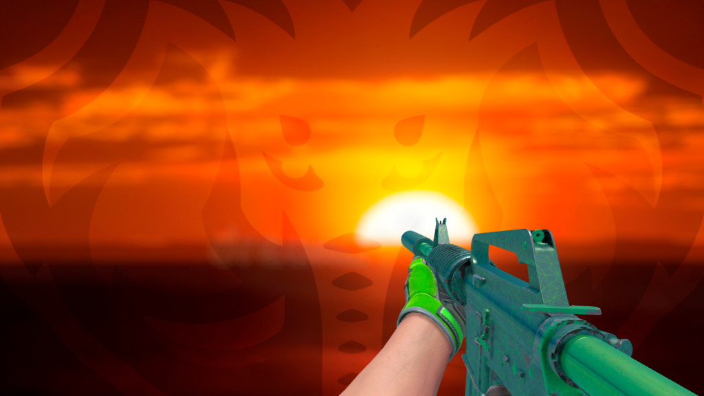 M4A1-S Quartzo Limado luva teia esmeralda