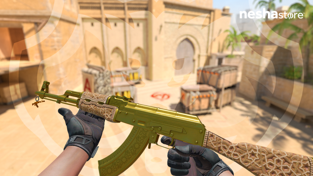 AK-47 | Arabesca Dourada + Chaveiro | AK Injetada 2000