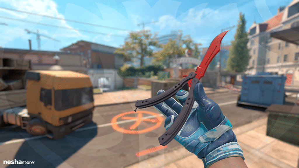 Canivete Borboleta Teia Rubra FalleN Luvas Hortelã