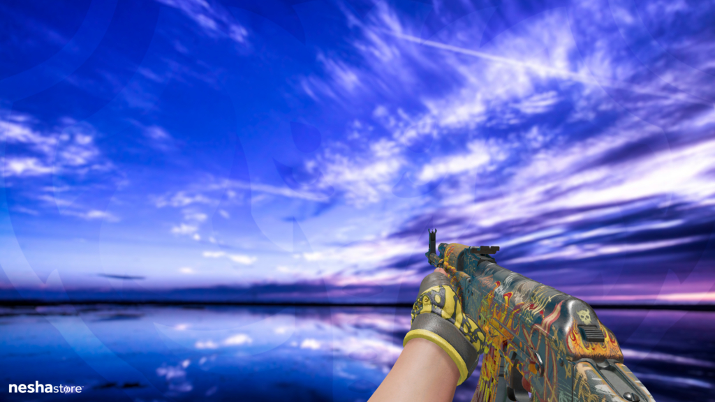 AK-47 Fúria Ardente + Luvas da Presa Quebrada Sapo Amarelo