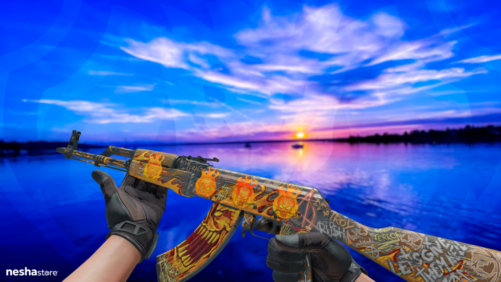 AK-47 Fúria Ardente + Adesivo | Incineração Holográfico