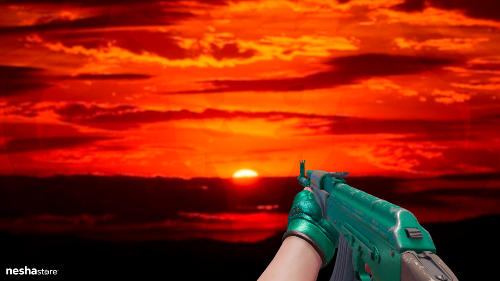 AK-47 Gualtéria + Luvas da Presa Quebrada Jade