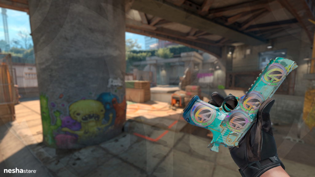 Desert Eagle Tiltado + Adesivo ViCi Gaming Holográfico Katowice 2019