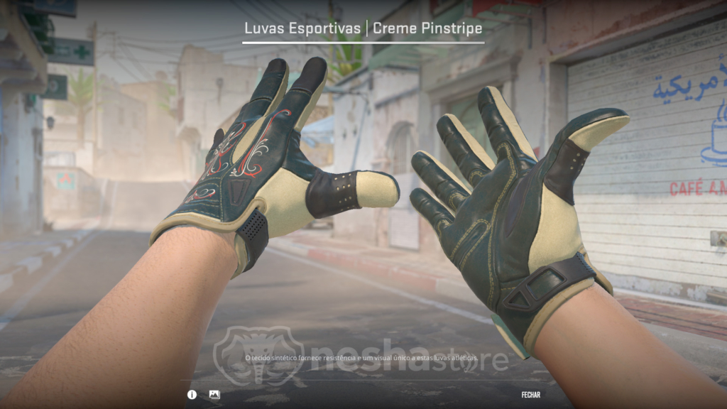 Sports Gloves | Creme Pinstrime